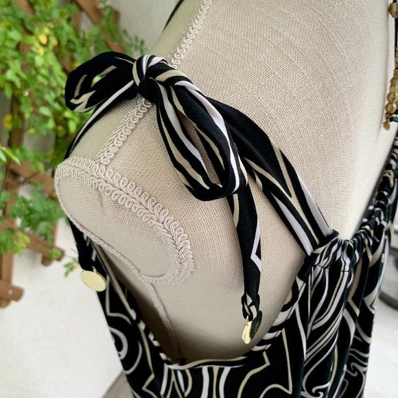 White House Black Market Geometric Sleeveless Black White Tan Shift Dres… - Picture 6 of 10